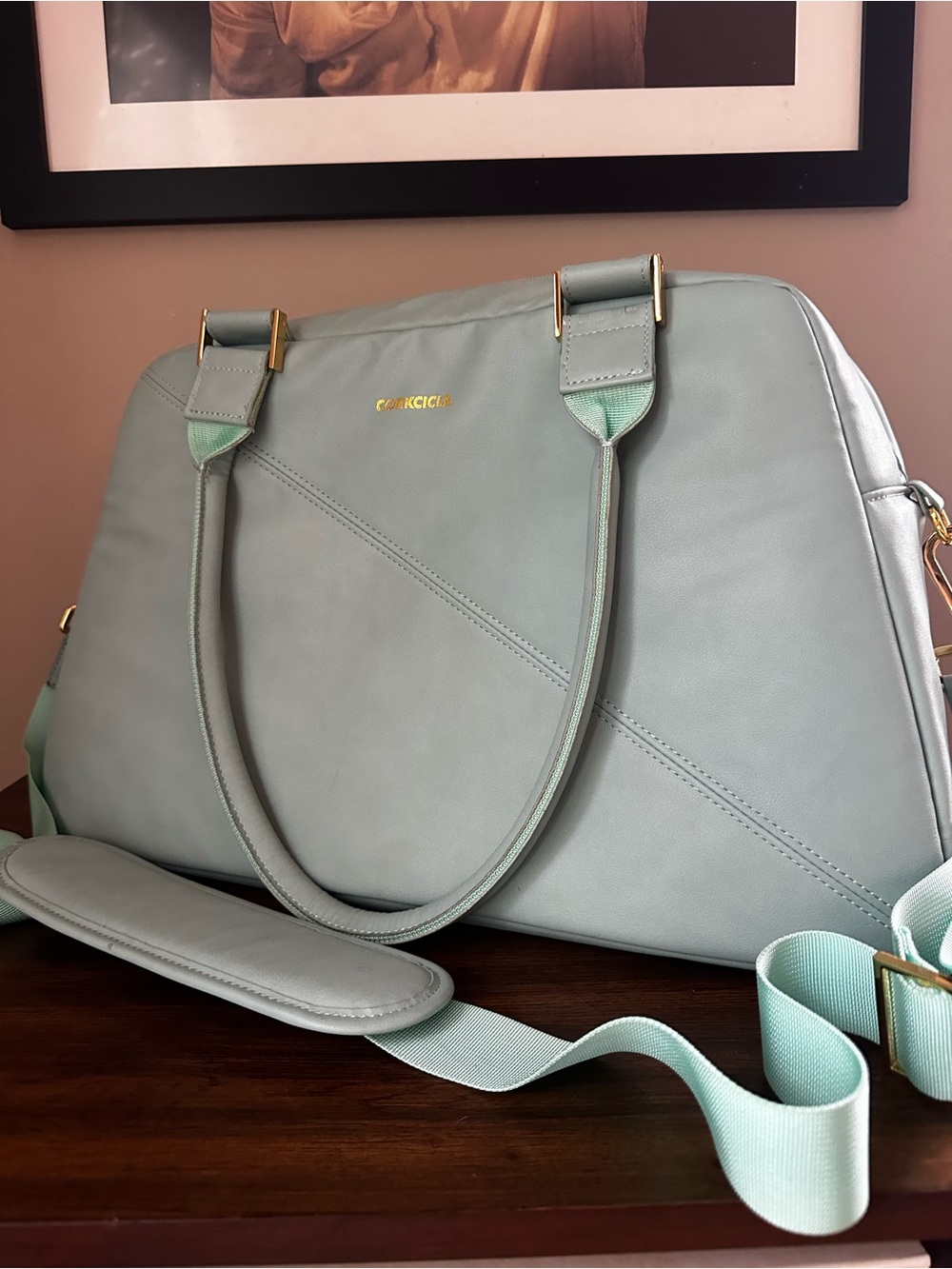 Corkcicle Lucy Mint Green Cooler Handbag